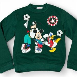 Vintage Disney Soccer Crewneck Sweatshirt Mickey Goofy Donald kids large